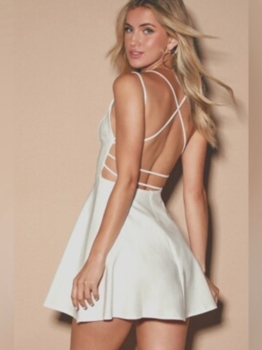 Lulu's Believe In Love White Skater Dress